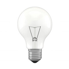 A clear light bulb depicting innovation and illumination in modern technology., isolated on a transparent background.