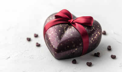 Classic Red Heart-Shaped Gift Box with Ribbon for Valentine's Day