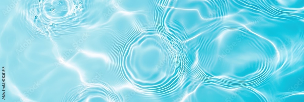 Poster close-up view of tranquil water surface with circles and reflections creating a serene and calming a