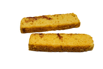 crispy and sweet dry bread isolated on white background