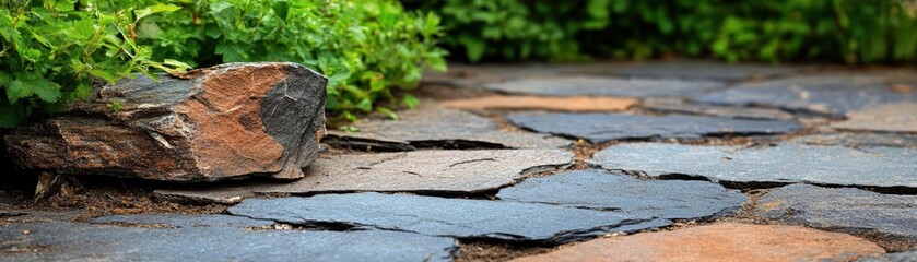 Fototapeta premium On the rock, Rugged outdoor terrain with stone pattern, natural abstract concept