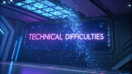 Obraz premium Technical Difficulties Screen, Error Message, Glitch Screen, Error Screen