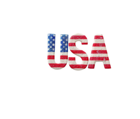 Creative representation of USA with American flag design.