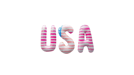 Creative USA text design with colorful stripes and vibrant colors.