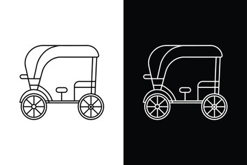 Rickshaw icon vector illustration on White Background Vector Art Illustration on white background.