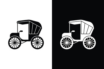 Rickshaw icon vector illustration on White Background Vector Art Illustration on white background.
