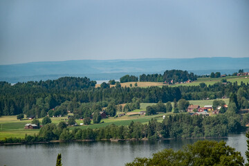 Fototapeta premium Wavy country landscape from above
