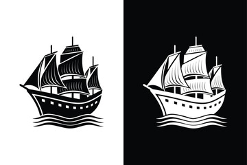  Ship icon vector illustration on White Background Vector Art Illustration on white background.