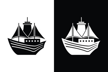 Ship icon vector illustration on White Background Vector Art Illustration on white background.