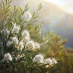 image of Melaleuca alternifolia, or tea tree, make it realistic. generative ai