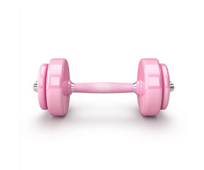 Obraz premium pink dumbbell isolated on white