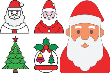 Christmas Icon set with illustration