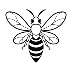 Fototapeta premium vector of bee design, labeled line art silhouette illustration.