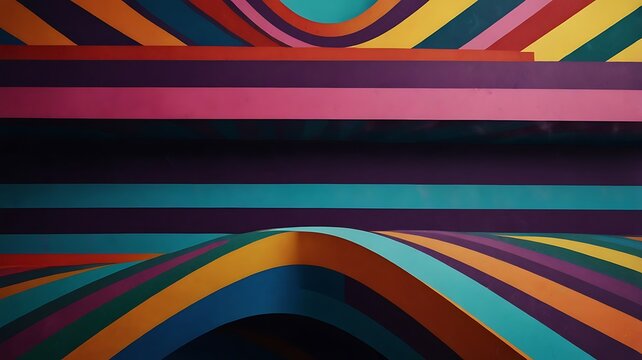 Bold striped background with vibrant, contrasting colors, creating a dynamic and energetic design perfect for commercial use in advertising or branding
