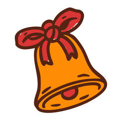 Hand-drawn Christmas bell illustration