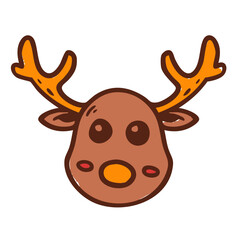 Hand-drawn Santa reindeer illustration