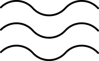 Line water waves icon, sign vector