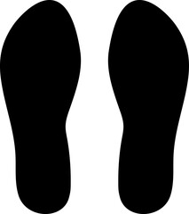 Footprints human silhouette isolated on white background. Shoe soles print. Vector