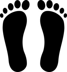 Footprints human silhouette isolated on white background. Shoe soles print. Vector