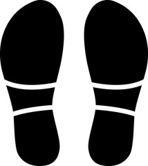 Footprints human silhouette isolated on white background. Shoe soles print. Vector
