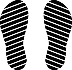 Footprints human silhouette isolated on white background. Shoe soles print. Vector