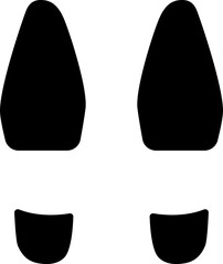 Footprints human silhouette isolated on white background. Shoe soles print. Vector