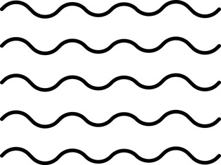 Line water waves icon, sign vector