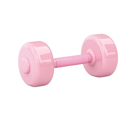 Obraz premium pink dumbbell isolated on white