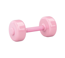 pink dumbbell isolated on white