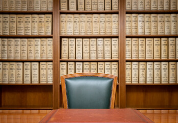 Blurred view of customer books on bookshelves