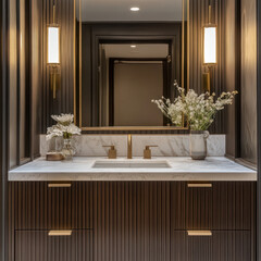 Elegant Bathroom with Symmetrical Lighting