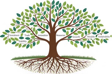 Fototapeta premium An illustration of financial ecosystem