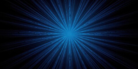 Blue radial gradient transitioning into black with intersecting lines, abstract