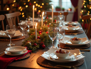 Fototapeta premium christmas party christmas dinner christmas table