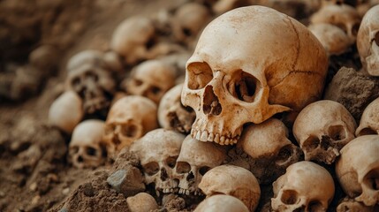 Pile of Human Skulls