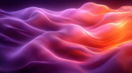 Obraz premium Abstract wavy patterns in vibrant purple and orange hues.