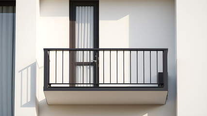 Minimalist Balcony Detail with Metal Railing. Generative AI