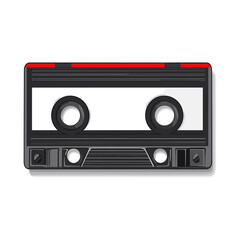 Obraz premium Retro cassette tape, simple flat vector