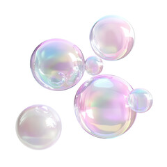 shiny bubbles fluid holographic Iridescent 3d render icon isolated on transparent background cutout
