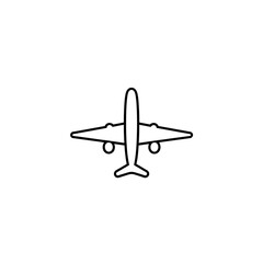Plane line icon on white background. Generative AI