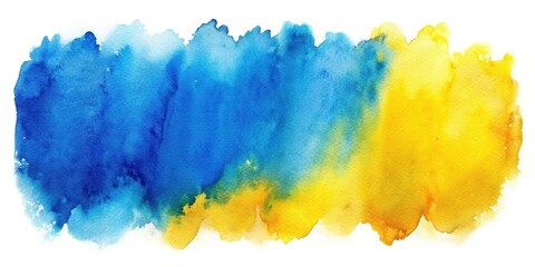 abstract watercolor background, strokes, yellow paint, blue paint