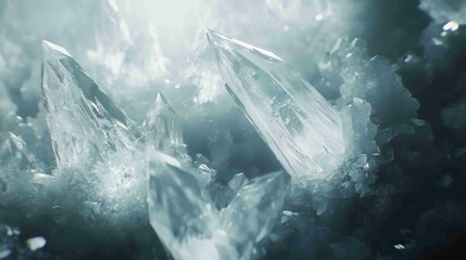 Obraz premium The light reflection of icy frost crystals 