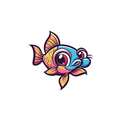 Obraz premium Cute fish logo design