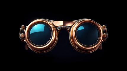 Copper steampunk glasses, goggles vintage fashion isolated. Steampunk. Illustration