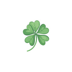 Lucky Green Clover Leaf Vector Graphic Design