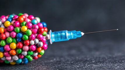 Syringe Filled with Colorful Candy
