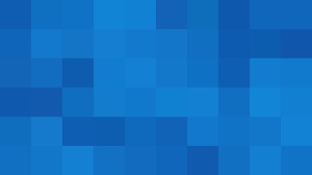 Dynamic Blue Checkered Mosaic Background with Smooth Color Transitions and Pixelated Effect