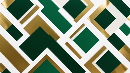 Geometric green and gold shapes pattern for Australia Day celebration, modern design, copy space