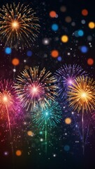 Naklejka premium fireworks on the night sky