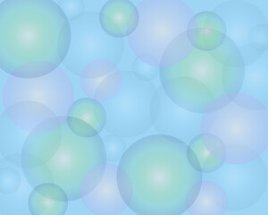 bright blue background with multi-colored cute bubbles